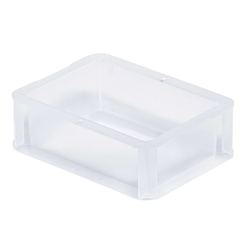 [047481] Caja de plástico transparente con paredes lisas y asas cerradas - Dim.: 200x150x70h mm - Translúcido