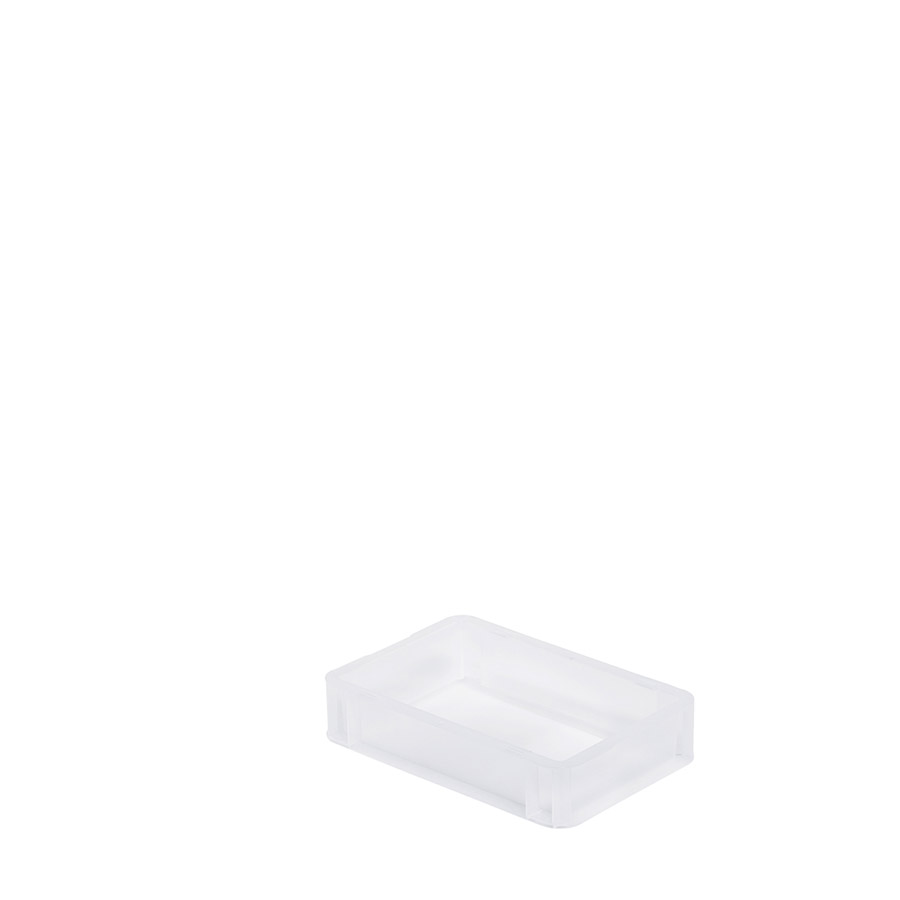 [047483] Caja de plástico transparente con paredes lisas y asas cerradas - Dim.: 300x200x70h mm - Translúcido