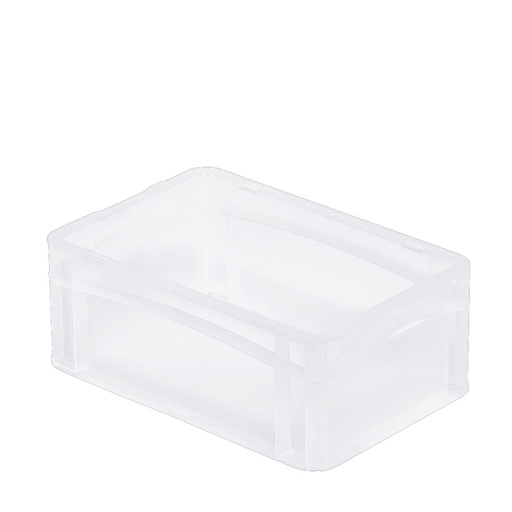 [047484] Caja de plástico transparente con paredes lisas y asas cerradas - Dim.: 300x200x120h mm - Translúcido
