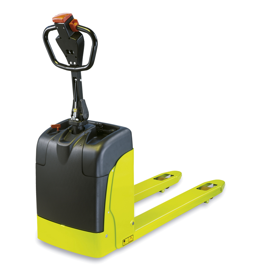 [047489] Transpaleta eléctrica de 1200 kg de carga (batería de gel y cargador incorporado) - Dim. palas: 800x520 mm - Verde Pantone 382C