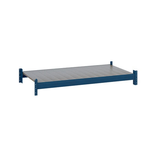 [047532] Estante metálico para estantería de media carga con paneles metálicos lisos - Dim.: 1350x800x67h mm - azul ral 5010
