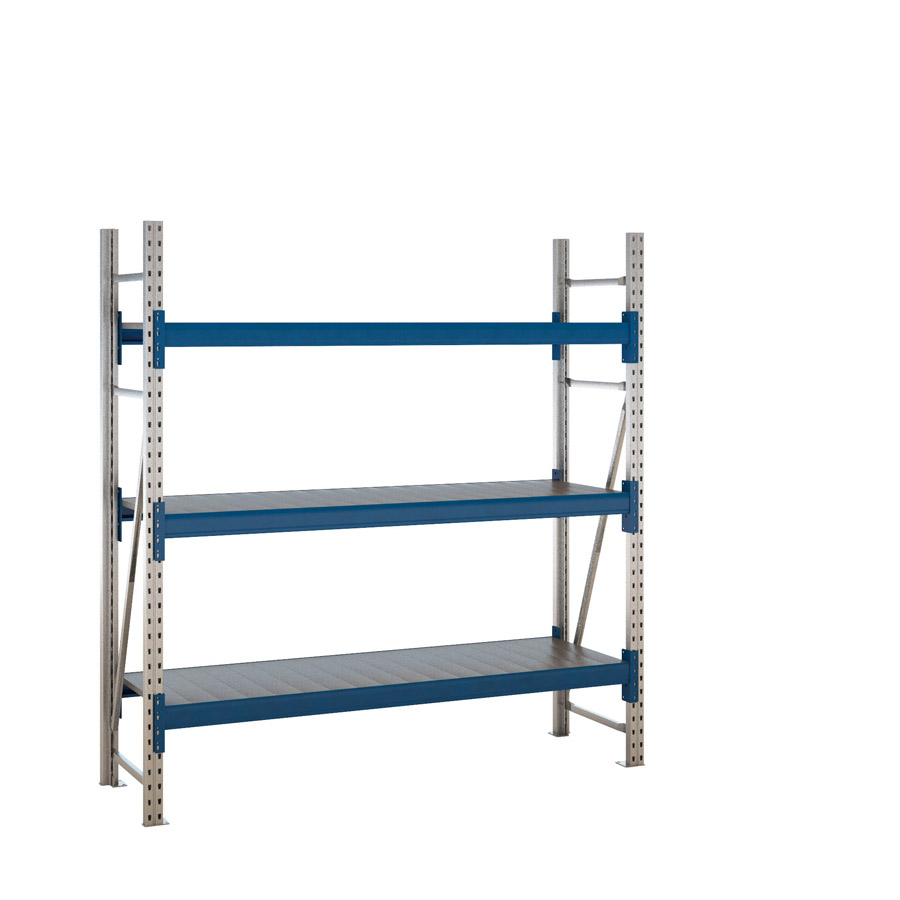 [047584] Estantería metálica modular de media carga con 3 estantes de chapa de acero - Dim.: 1920x600x2000h mm