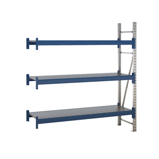 [047585] Estantería metálica adicional de media carga con 3 estantes de chapa de acero - Dim.: 1860x600x2000h mm