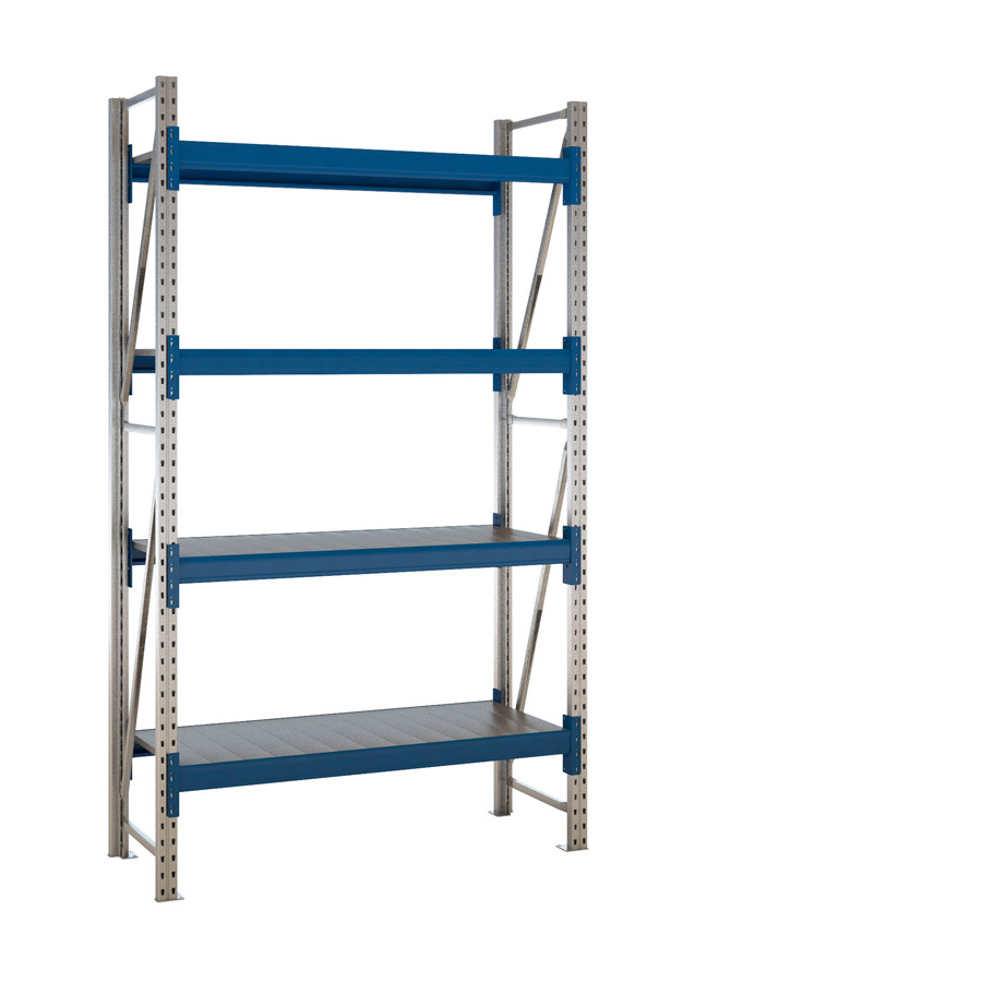 [047602] Estantería metálica modular de media carga con 4 estantes de chapa de acero - Dim.: 1470x600x2500h mm