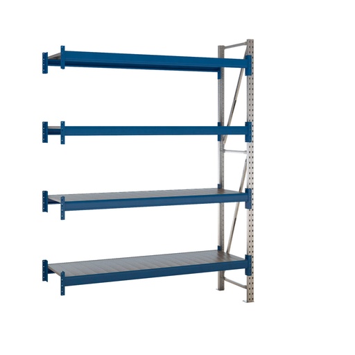 [047609] Estantería metálica adicional de media carga con 4 estantes de chapa de acero - Dim.: 1860x600x2500h mm