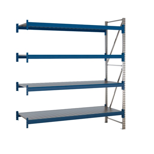 [047617] Estantería metálica adicional de media carga con 4 estantes de chapa de acero - Dim.: 2260x800x2500h mm