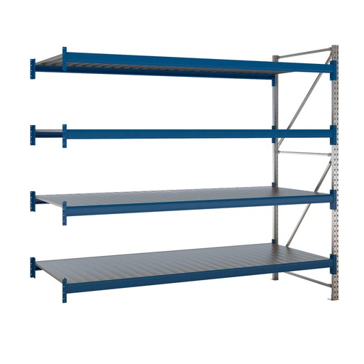[047625] Estantería metálica adicional de media carga con 4 estantes de chapa de acero - Dim.: 2760x1100x2500h mm