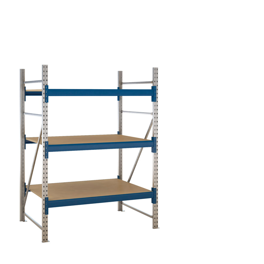 [047630] Estantería metálica modular de media carga con 3 estantes con madera aglomerada - Dim.: 1470x1100x2000h mm