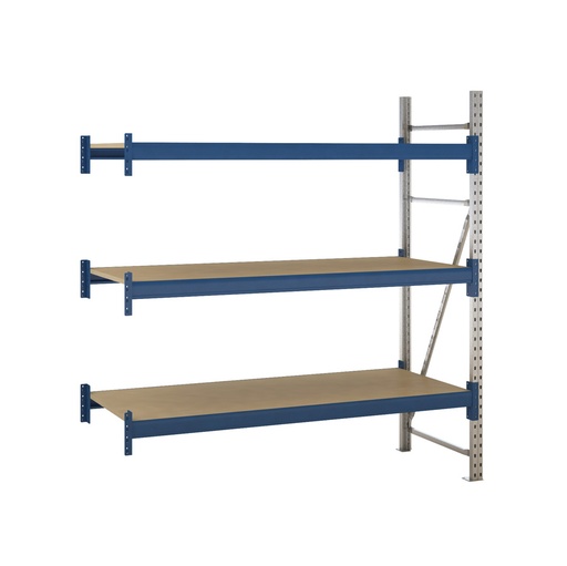 [047635] Estantería metálica adicional de media carga con 3 estantes con madera aglomerada - Dim.: 1860x800x2000h mm