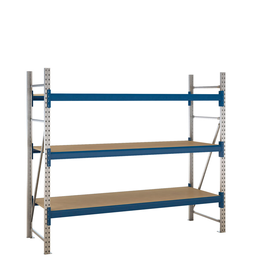 [047640] Estantería metálica modular de media carga con 3 estantes con madera aglomerada - Dim.: 2320x800x2000h mm
