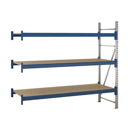 [047641] Estantería metálica adicional de media carga con 3 estantes con madera aglomerada - Dim.: 2260x800x2000h mm