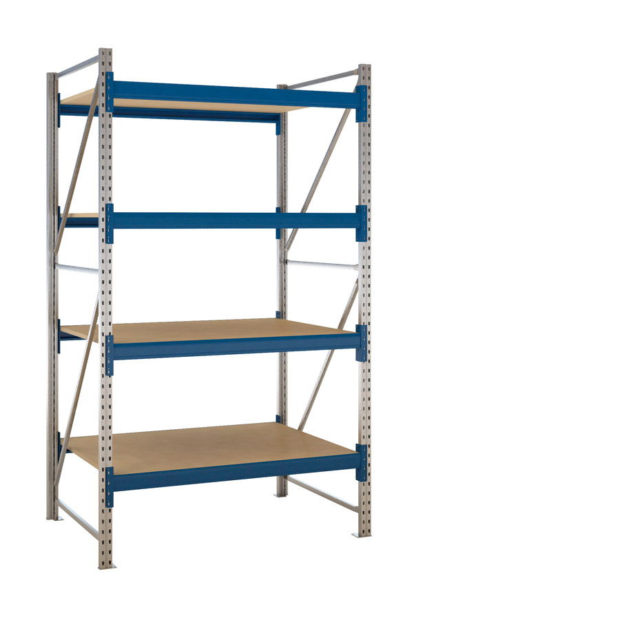 [047654] Estantería metálica modular de media carga con 4 estantes con madera aglomerada - Dim.: 1470x1100x2500h mm