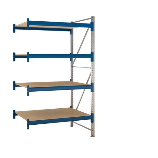 [047655] Estantería metálica adicional de media carga con 4 estantes con madera aglomerada - Dim.: 1410x1100x2500h mm