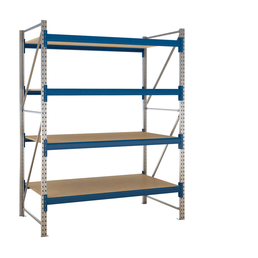 [047660] Estantería metálica modular de media carga con 4 estantes con madera aglomerada - Dim.: 1920x1100x2500h mm