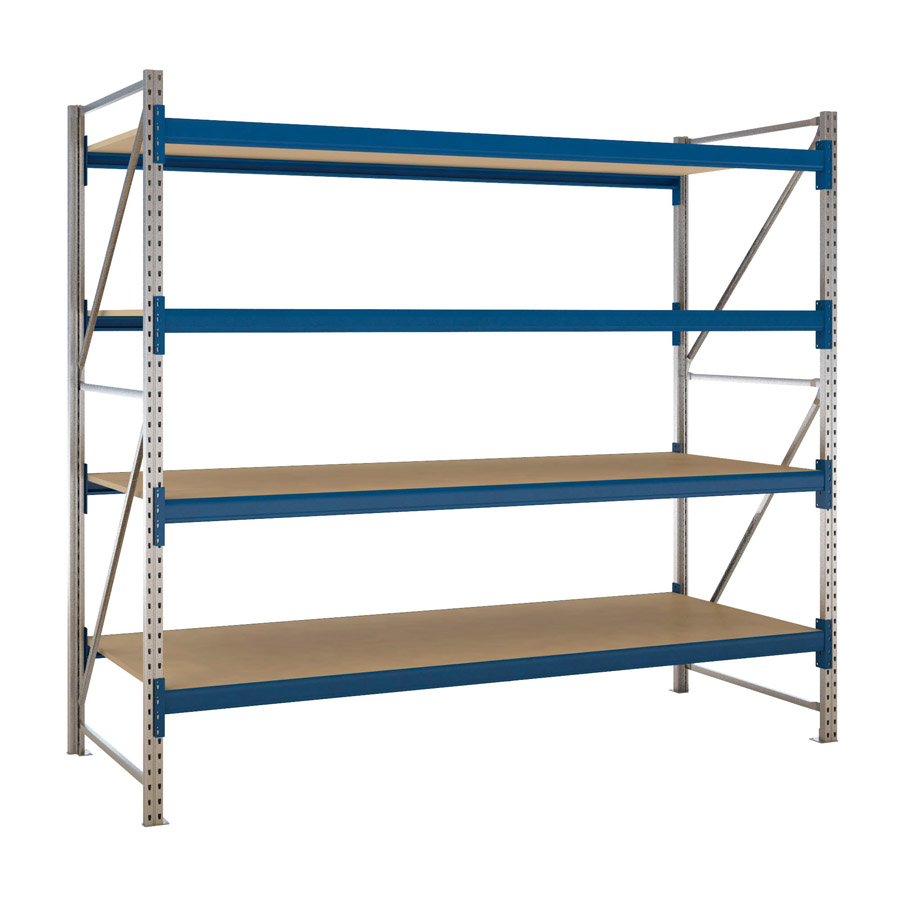 [047672] Estantería metálica modular de media carga con 4 estantes con madera aglomerada - Dim.: 2820x1100x2500h mm