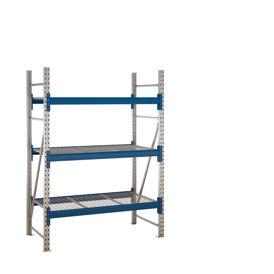 [047678] Estantería metálica modular de media carga con 3 estantes de rejilla de acero - Dim.: 1470x800x2000h mm