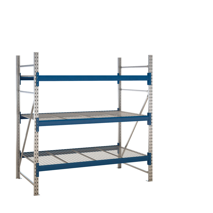 [047683] Estantería metálica modular de media carga con 3 estantes de rejilla de acero - Dim.: 1920x1100x2000h mm