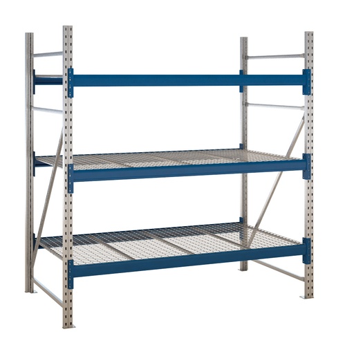 [047683] Estantería metálica modular de media carga con 3 estantes de rejilla de acero - Dim.: 1920x1100x2000h mm