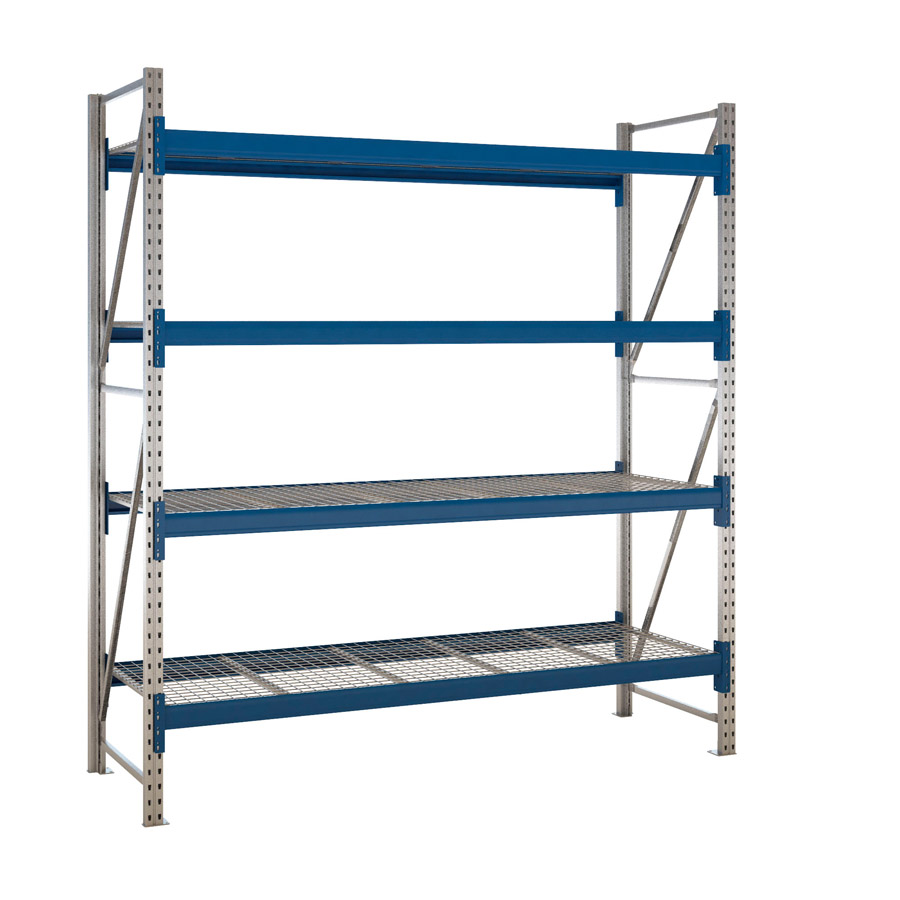 [047704] Estantería metálica modular de media carga con 4 estantes de rejilla de acero - Dim.: 2320x800x2500h mm