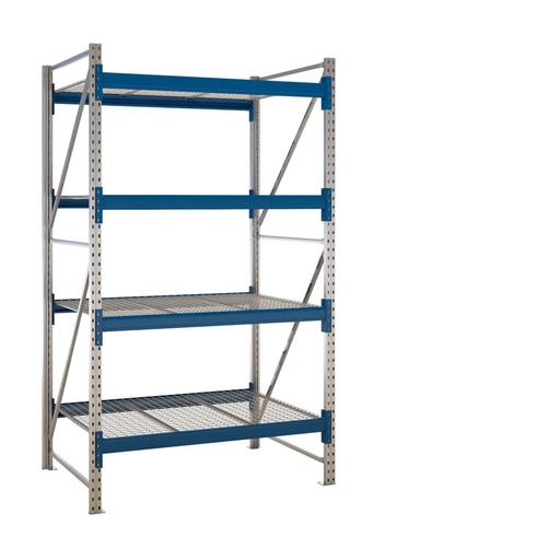 [047706] Estantería metálica modular de media carga con 4 estantes de rejilla de acero - Dim.: 1470x1100x2500h mm