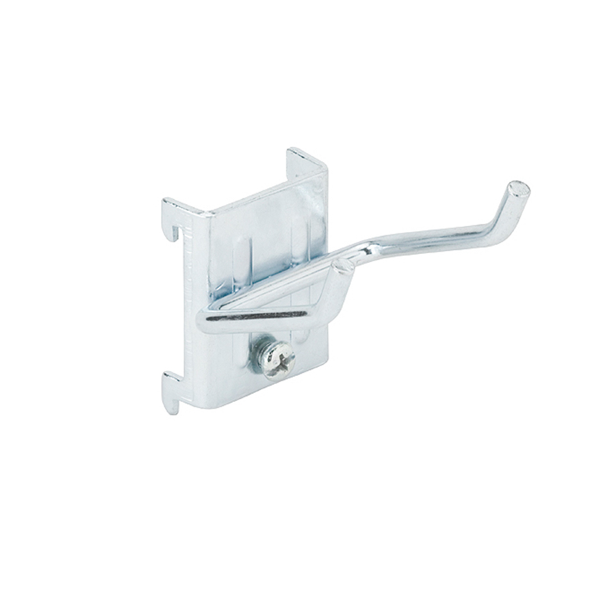 [047823] Pack de 5 ganchos dobles porta herramientas para panel perforado - Dim.: Ø5x60x50 mm - Acero cincado