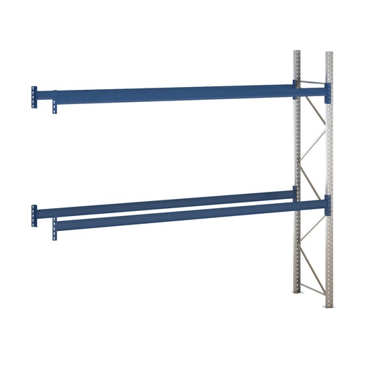 [047876] Estantería de paletización adicional con 2 niveles de carga de 3300 kg cada uno - Dim.: 3390x800x3000h mm - Galvanizado y azul ral 5010