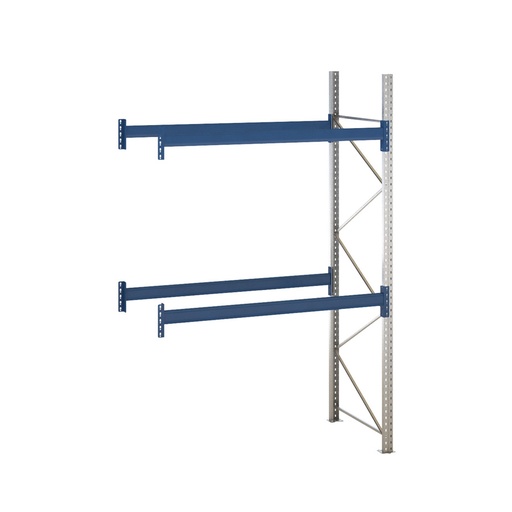 [047880] Estantería de paletización adicional con 2 niveles de carga de 2500 kg cada uno - Dim.: 1890x1100x3000h mm - Galvanizado y azul ral 5010