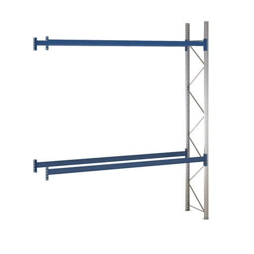 [047892] Estantería de paletización adicional con 2 niveles de carga de 3300 kg cada uno - Dim.: 3400x800x4000h mm - Galvanizado y azul ral 5010