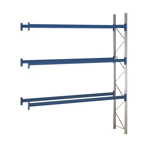 [047900] Estantería de paletización adicional con 3 niveles de carga de 3300 kg cada uno - Dim.: 3400x800x4000h mm - Galvanizado y azul ral 5010