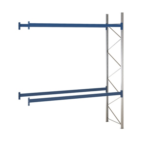 [047908] Estantería de paletización adicional con 2 niveles de carga de 3300 kg cada uno - Dim.: 3400x1100x4000h mm - Galvanizado y azul ral 5010