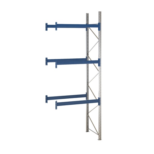 [047910] Estantería de paletización adicional con 3 niveles de carga de 2000 kg cada uno - Dim.: 1450x1100x4000h mm - Galvanizado y azul ral 5010