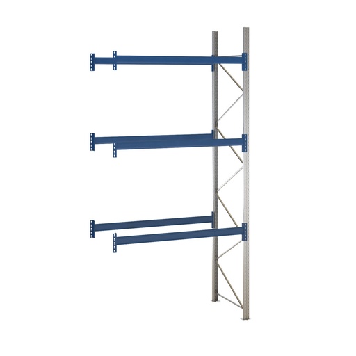 [047912] Estantería de paletización adicional con 3 niveles de carga de 2500 kg cada uno - Dim.: 1900x1100x4000h mm - Galvanizado y azul ral 5010