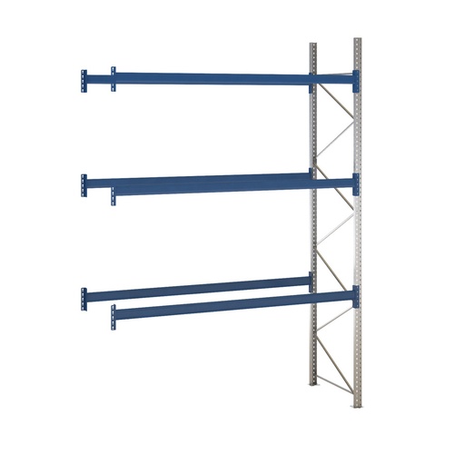 [047914] Estantería de paletización adicional con 3 niveles de carga de 3000 kg cada uno - Dim.: 2800x1100x4000h mm - Galvanizado y azul ral 5010