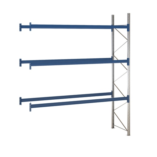 [047916] Estantería de paletización adicional con 3 niveles de carga de 3300 kg cada uno - Dim.: 3400x1100x4000h mm - Galvanizado y azul ral 5010