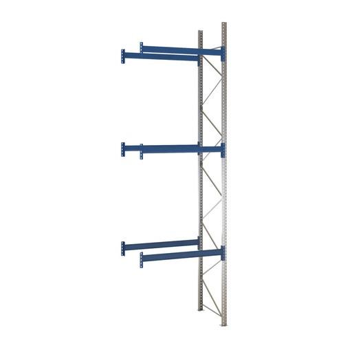[047926] Estantería de paletización adicional con 3 niveles de carga de 2000 kg cada uno - Dim.: 1450x1100x5000h mm - Galvanizado y azul ral 5010