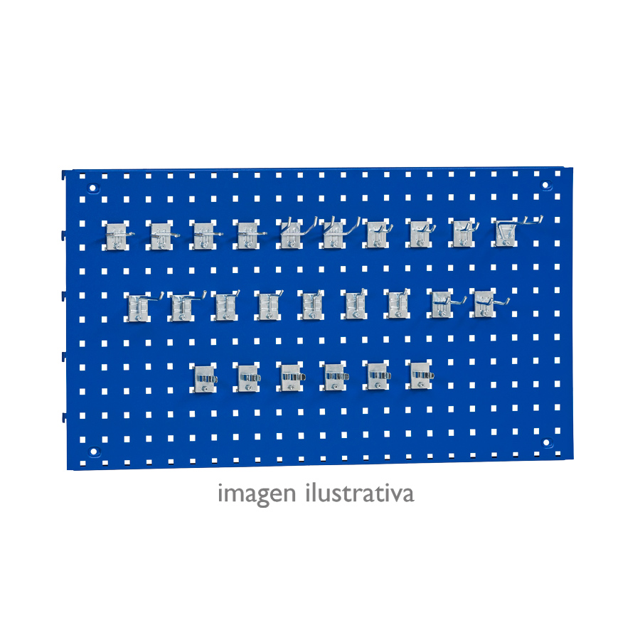 [047938] Set de 14 ganchos porta herramientas para panel perforado - Acero cincado