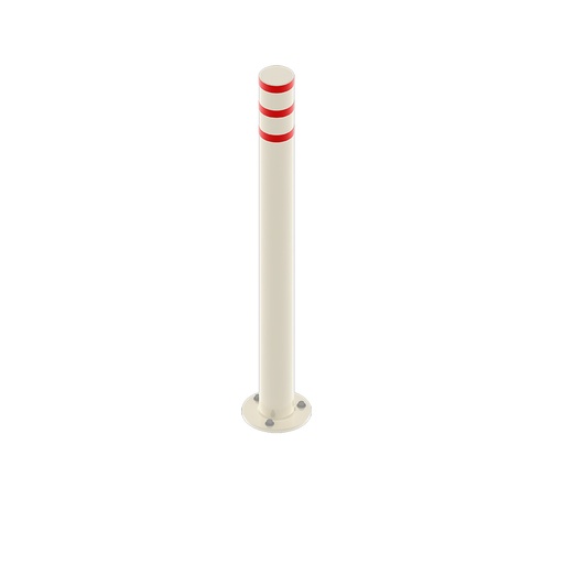 [047951] Bolardo metálico de protección contra impactos para fijación al pavimento - Dim.: Ø102x1200h mm - Blanco ral 9010