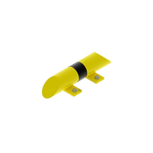 [047957] Zócalo metálico tubular para protección contra impactos - Dim.: Ø76x400 mm - Amarillo ral 1018