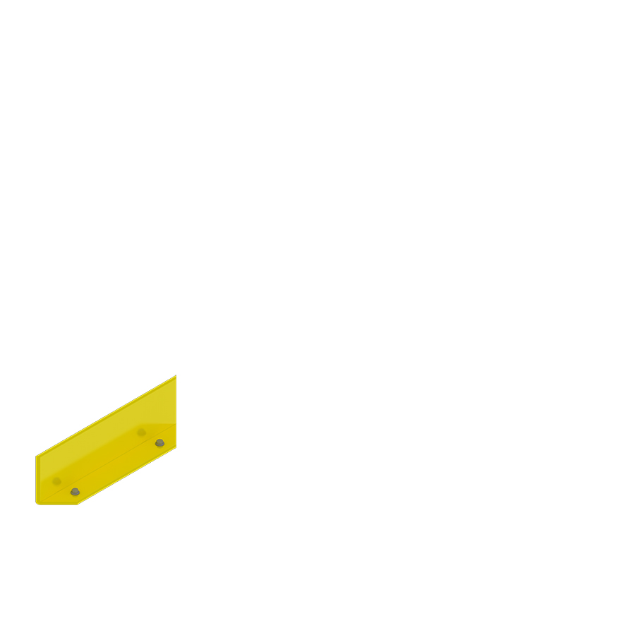 [047961] Zócalo metálico angular para protección contra impactos - Dim.: 500x75x150h mm - Amarillo ral 1018
