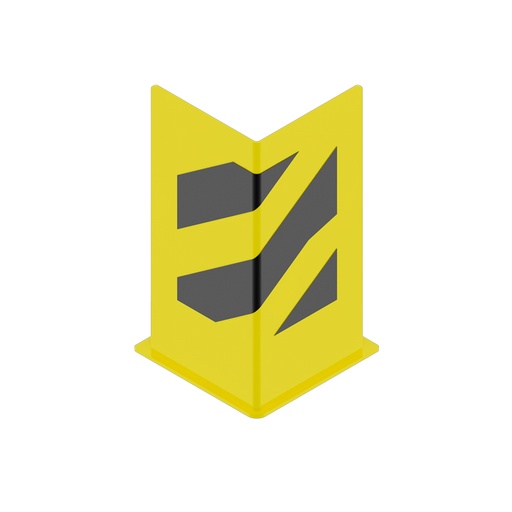 [047965] Protección metálica para puntal de estantería en forma de L - Dim.: 180x180x400h mm - amarillo ral 1018