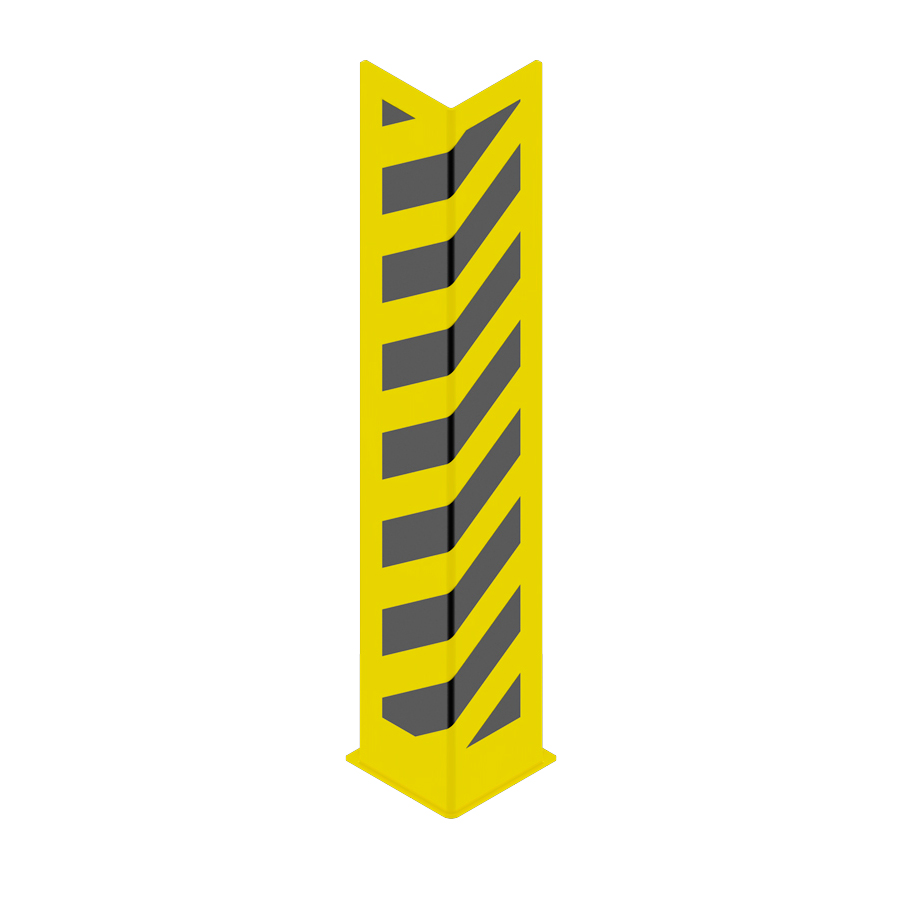 [047973] Protección metálica para puntal de estantería en forma de L - Dim.: 180x180x1200h mm - amarillo ral 1018