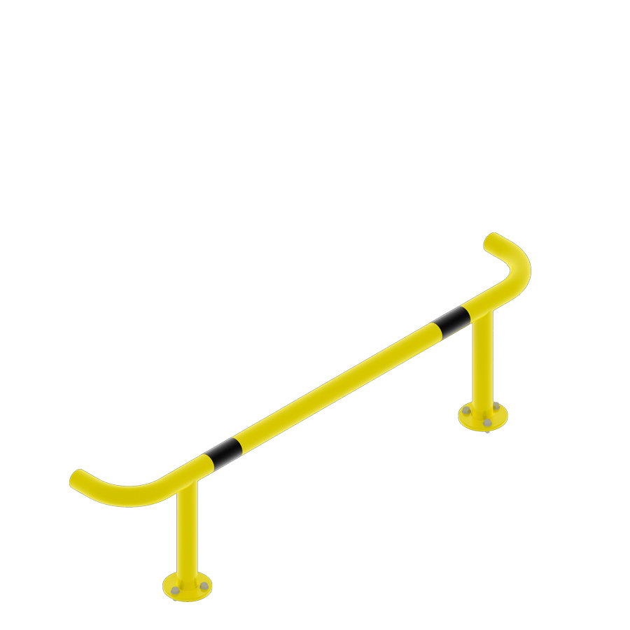 [047977] Protección metálica para bastidor de estantería - Dim.: 1250x150x300h mm - amarillo ral 1018