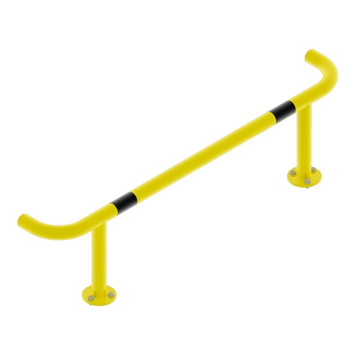 [047977] Protección metálica para bastidor de estantería - Dim.: 1250x150x300h mm - amarillo ral 1018