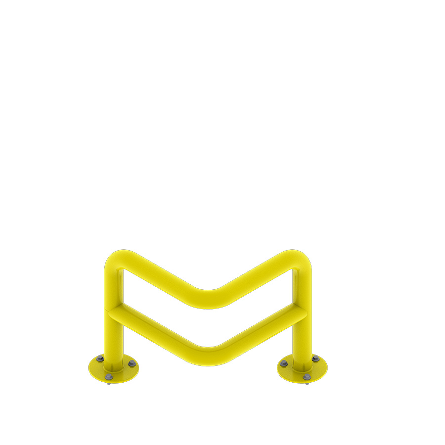 [047989] Arco angular de protección contra impactos - Dim.: 600x600x600h mm - Amarillo ral 1018