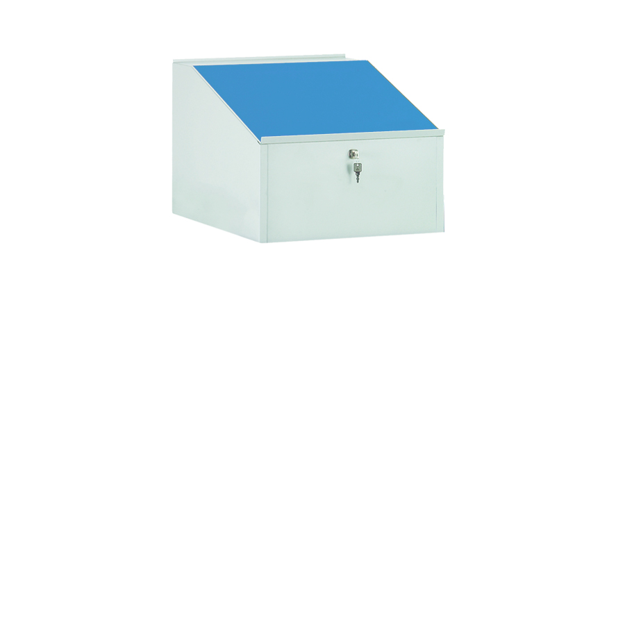 [048020] Atril metálico para carro con superficie para escritura y cajón - Dim.: 500x600x600h mm - Gris ral 7035