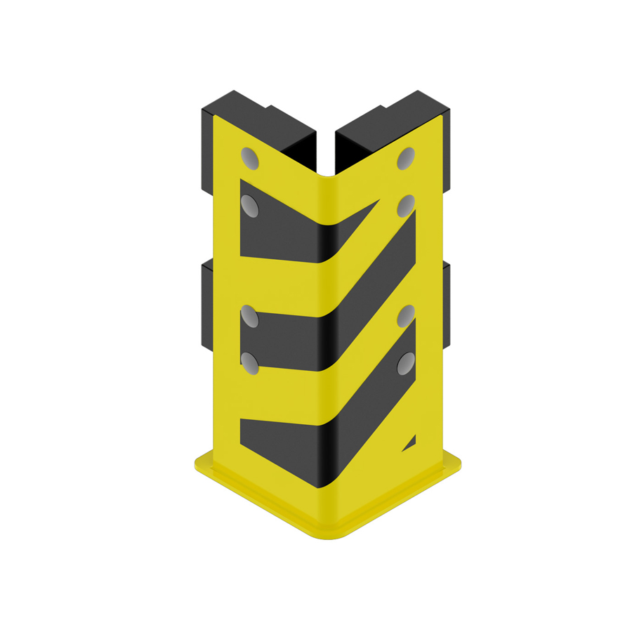 [048035] Protección metálica angular para zócalo modular contra impactos - Dim.: 180x180x400h mm - Amarillo ral 1080