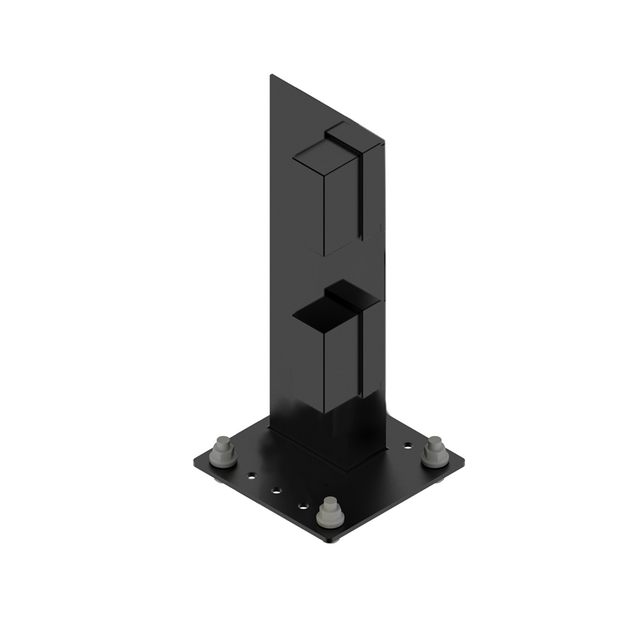 [048036] Soporte metálico final para zócalo modular contra impactos - Dim.: 180x180x400h mm - Negro ral 9005