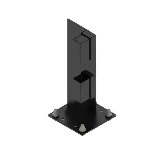 [048036] Soporte metálico final para zócalo modular contra impactos - Dim.: 180x180x400h mm - Negro ral 9005