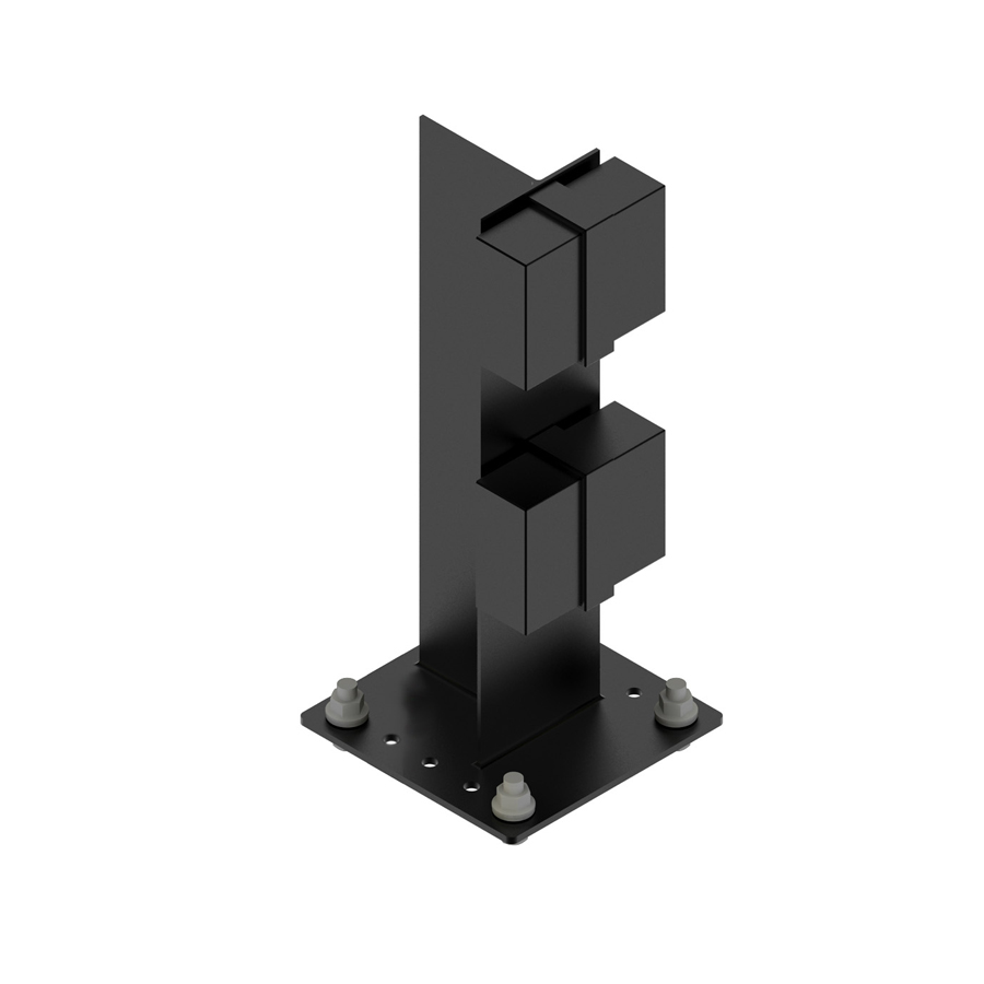 [048037] Soporte metálico intermedio para zócalo modular contra impactos - Dim.: 180x180x400h mm - Negro ral 9005