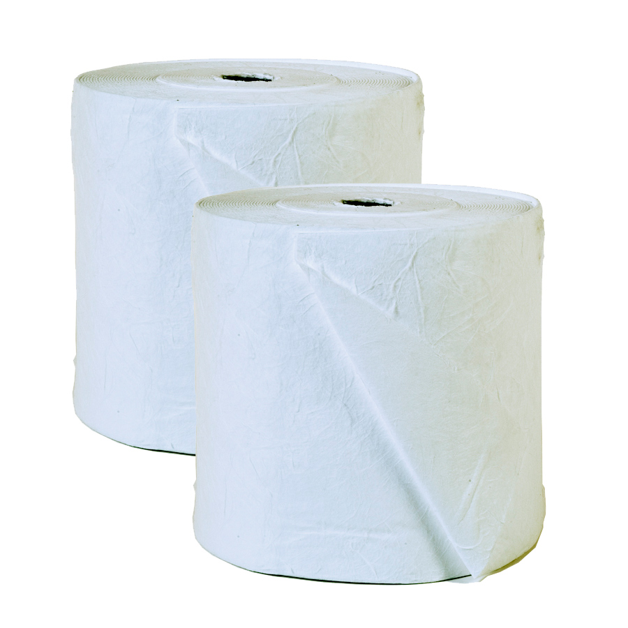 [048051] Par de rollos absorbentes para la recogida de aceites - Dim.: 0,25x44 m - Blanco